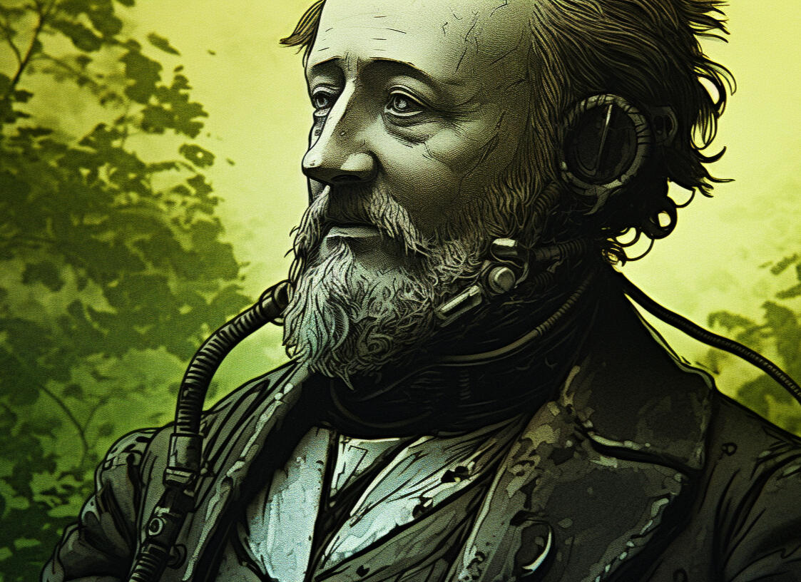 Willibald Alexis dargestellt als Roboter